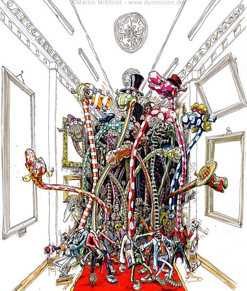 Cartoon Kultur-Cartoon: Giraffen im Museum