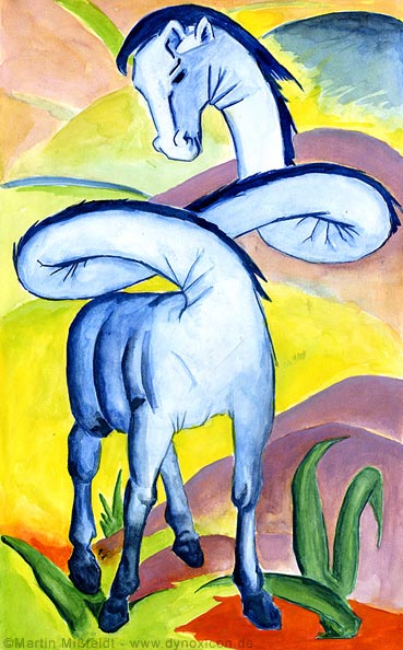 Cartoon Pferde-Cartoon: wilde, blaue Giraffe