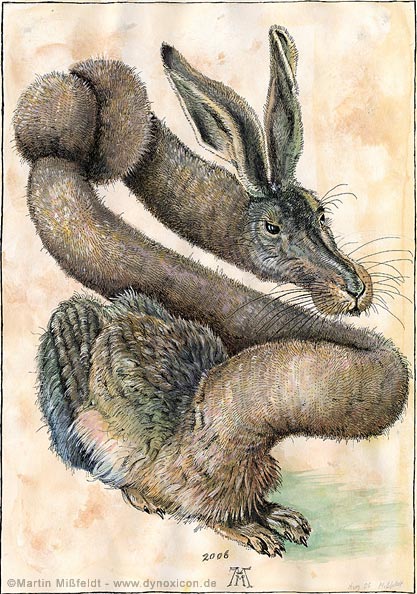Cartoon Tier-Cartoon: Lustiger Hase mit Knoten im Hals