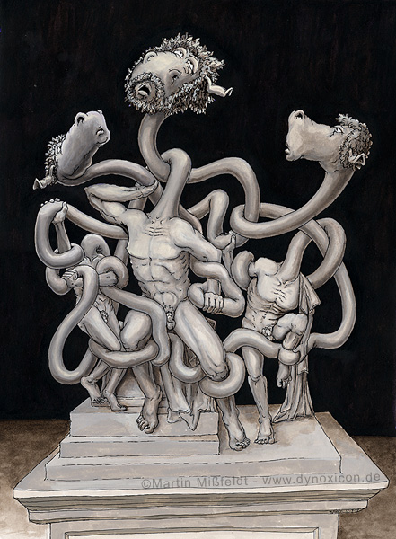 Cartoon Laokoon Gruppe | antike Skulptur