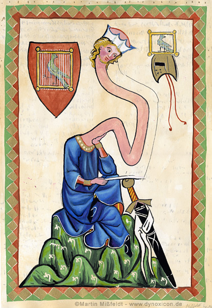 Cartoon Walther von der Vogelweide - Codex Manesse | Kunst Cartoon