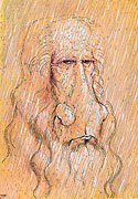 Leonardo da Vinci Selfportrait in the rain